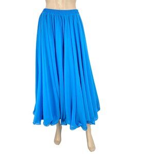 Royal Smeela Turquoise Blue Chiffon Bubble Hem Skirt M